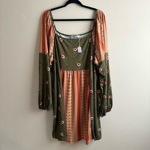 NWT Haptics Buy You Flowers Floral Fall Plus Size Dress Size 1XL